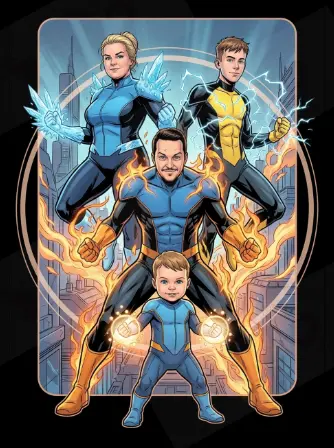 Comic Hero-style AI superhero artwork